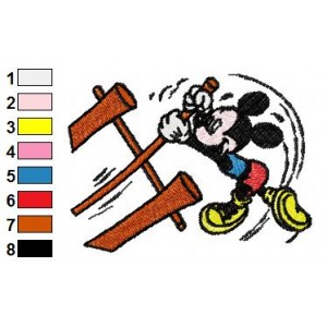 Mickey Mouse Jumping Embroidery Design